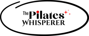 The Pilates Whisperer Logo with black text and red dot above the i.