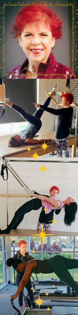 Collage of Patricia Welter teaching pilates